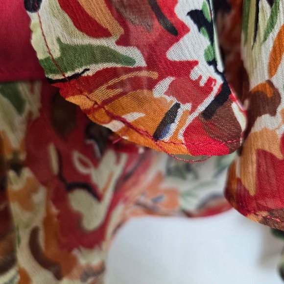 Coldwater Creek Floral Ruffle Layered Skirt, Lined, Size PM - Picture 15 of 15